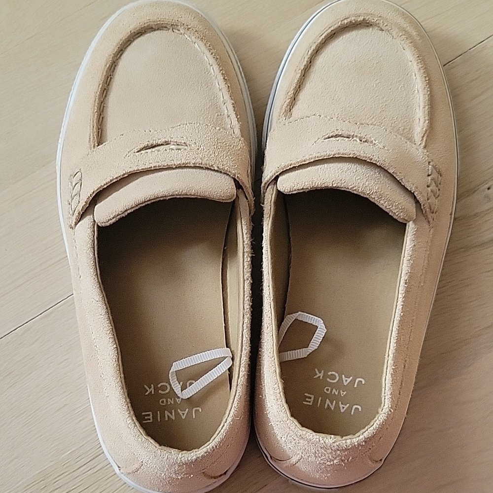 Jane and Jack Beige Suede Loafers